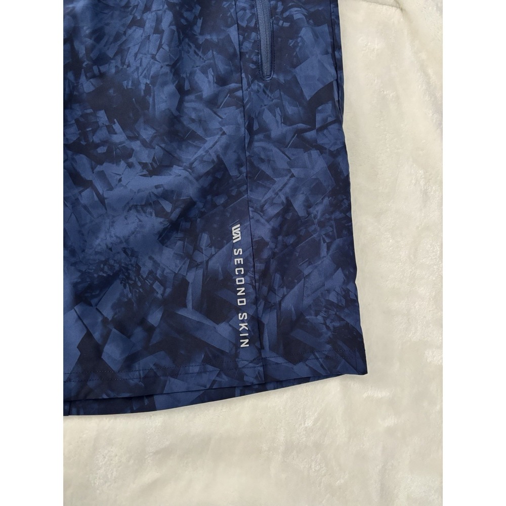 Second Skin Bermuda Shorts Men's Medium Blue/Black Elastic Waist Drawstring - Picture 2 of 7